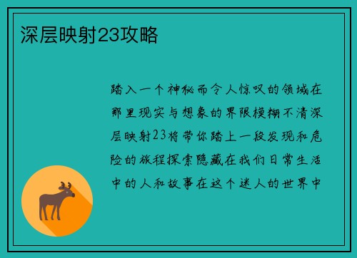 深层映射23攻略